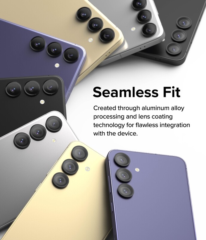 Camera Lens Protectors with Aluminium Alloy Frames for Galaxy S24 (Set) - Black