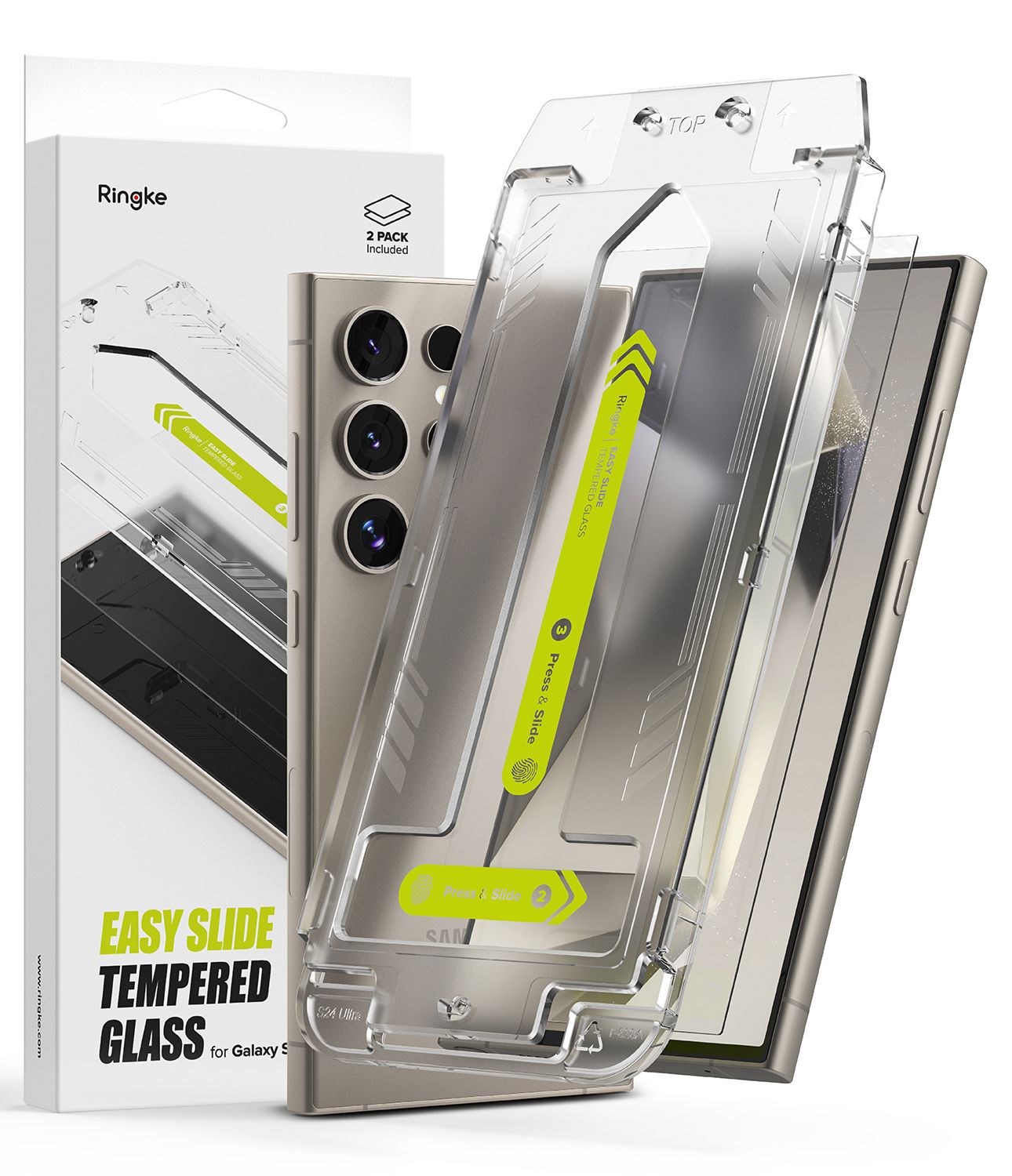 Easy Slide Premium Tempered Glass (2 Pack) Screen Protector for Galaxy S24 Ultra