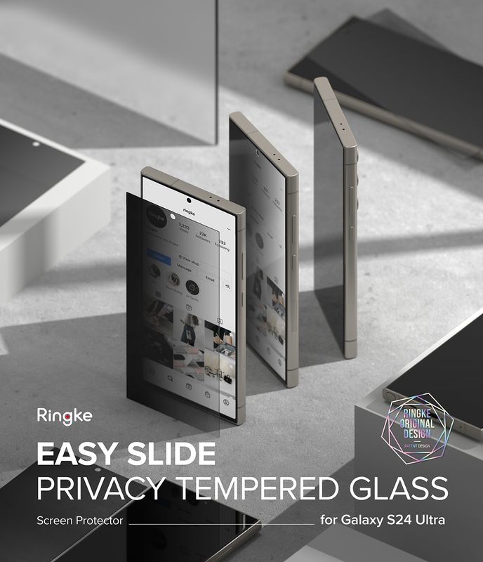 Privacy Easy Slide Premium Tempered Glass (2 Pack) Screen Protector for Galaxy S24 Ultra