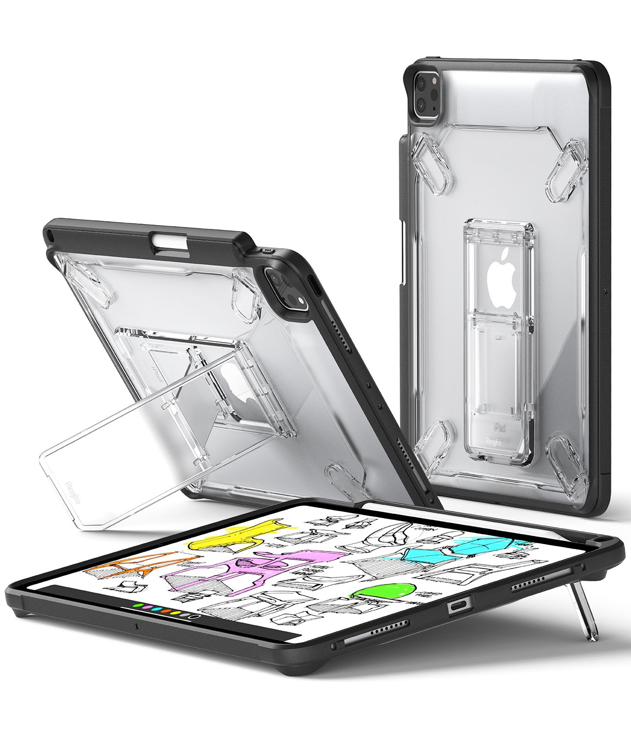 Fusion Sketch Stand case for iPad Pro 11 inch (1st, 2nd, 3rd, 4th Generation) - Black