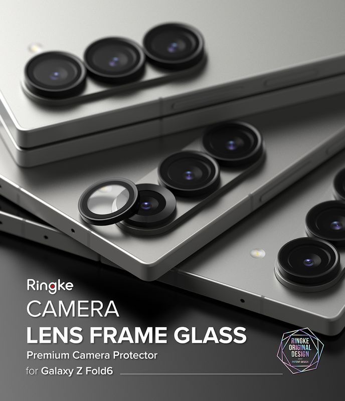 Camera Lens Protectors with Aluminium Alloy Frames for Galaxy Z Fold6 (Set) - Black