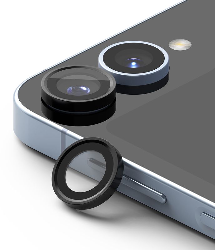 Camera Lens Protectors with Aluminium Alloy Frames for Galaxy Z Flip6 (Set) - Black - 2 Pack