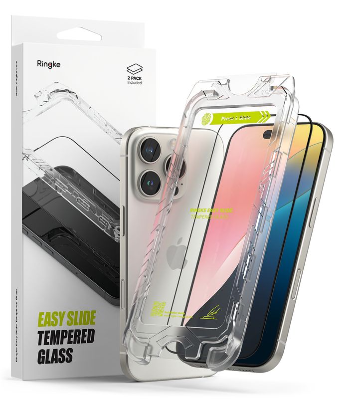 Easy Slide Premium Tempered Glass (2 Pack) Screen Protector for iPhone 16 Pro Max