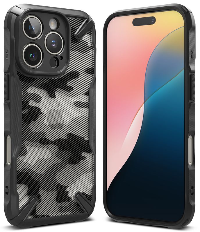 Fusion X for iPhone 16 Pro Military-Grade Slim Protective Case - Camo Black