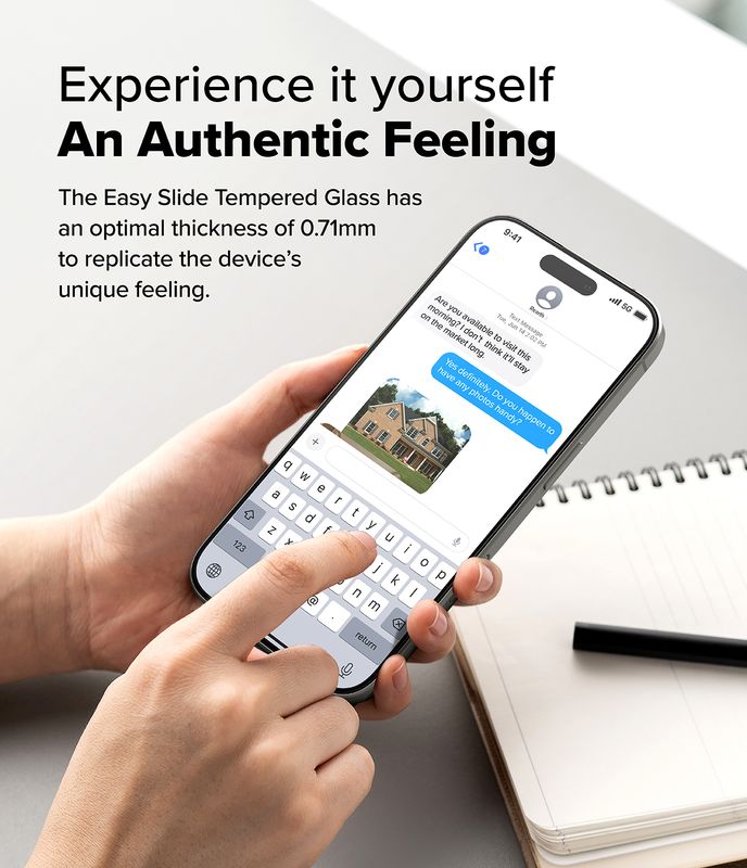 Easy Slide Premium Tempered Glass (2 Pack) Screen Protector for iPhone 16 Pro