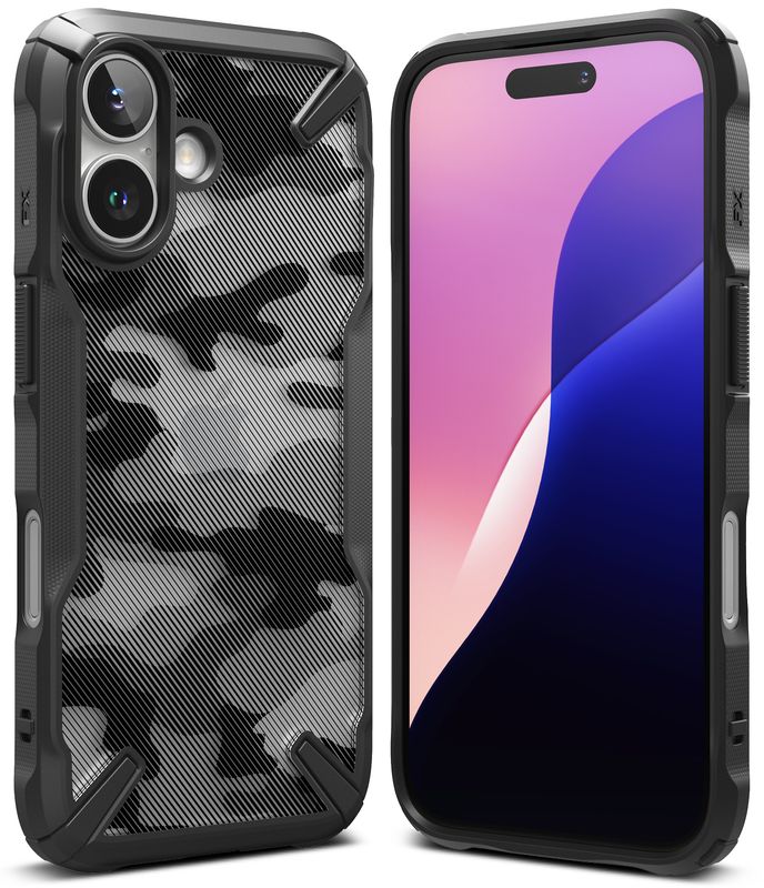 Fusion X for iPhone 16 Plus Military-Grade Slim Protective Case - Camo Black
