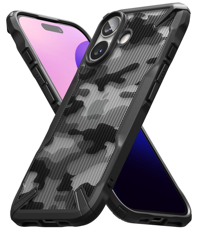 Fusion X for iPhone 16 Military-Grade Slim Protective Case - Camo Black