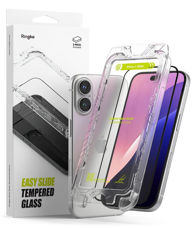 Easy Slide Premium Tempered Glass (2 Pack) Screen Protector for iPhone 16