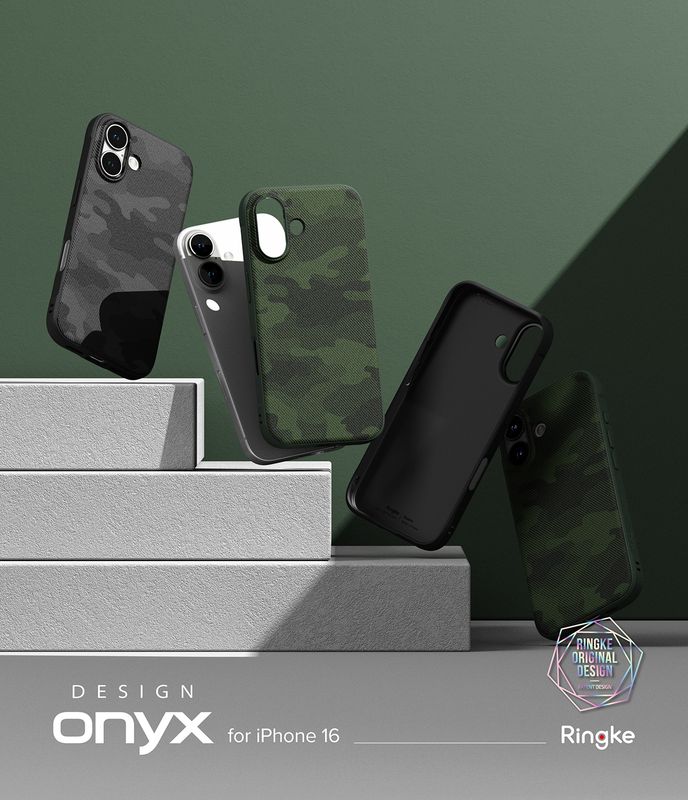 Onyx for iPhone 16 Military-Grade Slim Protective Case - Camo Black
