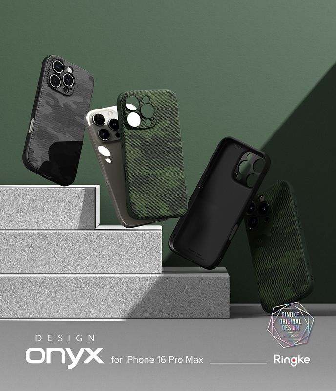 Onyx for iPhone 16 Pro Max Military-Grade Slim Protective Case - Camo Black