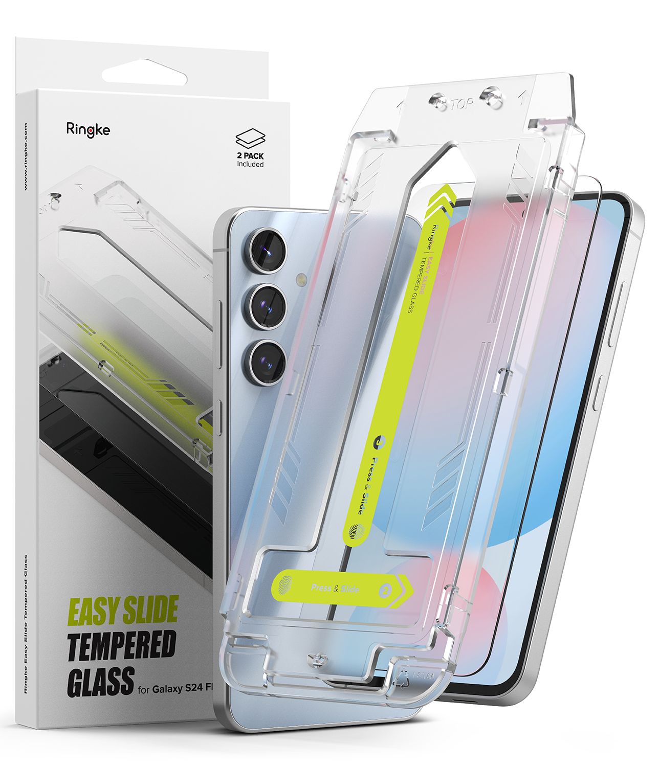 Easy Slide Premium Tempered Glass (2 Pack) Screen Protector for Galaxy S24 FE