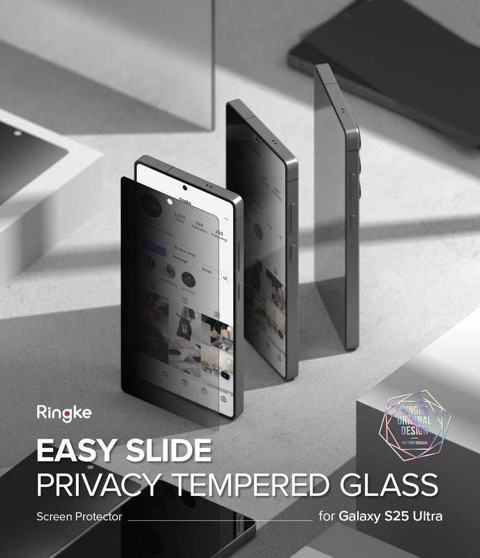 Privacy Easy Slide Premium Tempered Glass (2 Pack) Screen Protector for Galaxy S25 Ultra