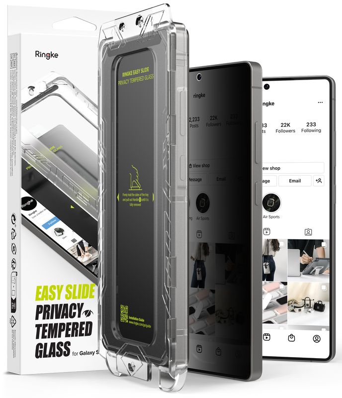 Privacy Easy Slide Premium Tempered Glass (2 Pack) Screen Protector for Galaxy S25 Ultra