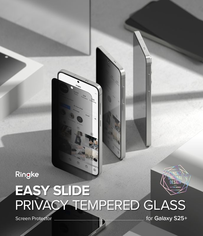 Privacy Easy Slide Premium Tempered Glass (2 Pack) Screen Protector for Galaxy S25 Plus / S24 Plus
