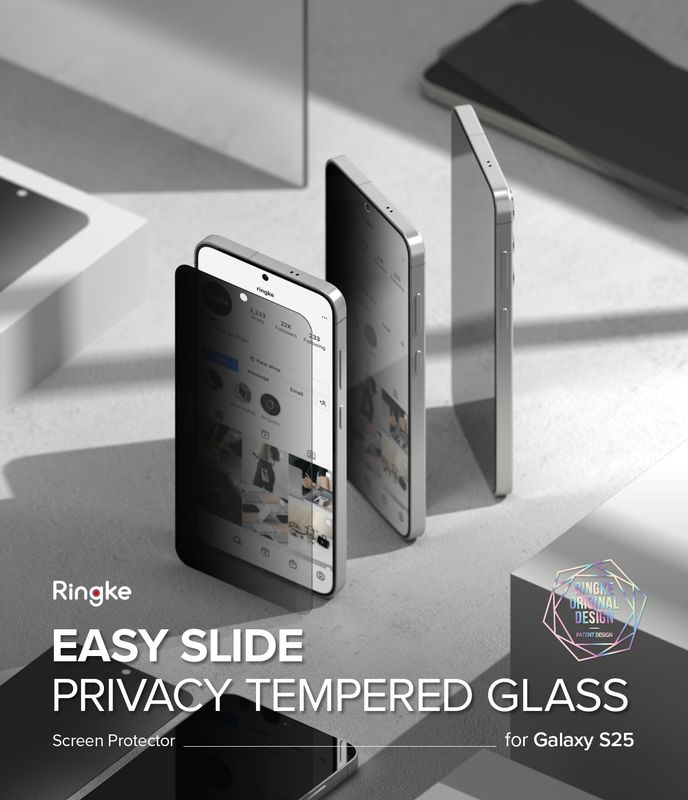 Privacy Easy Slide Premium Tempered Glass (2 Pack) Screen Protector for Galaxy S25