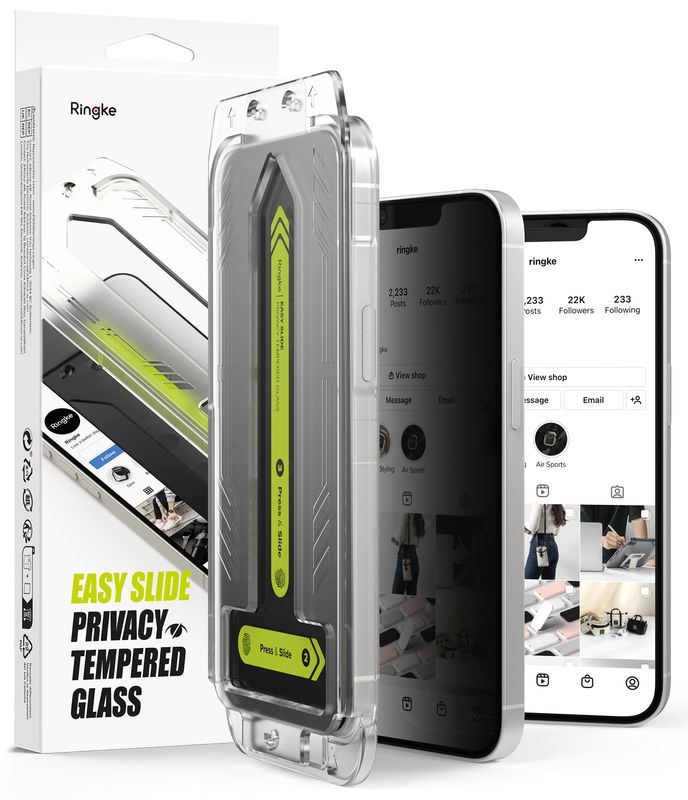 Privacy Easy Slide Premium Tempered Glass (2 Pack) Screen Protector for iPhone 16e