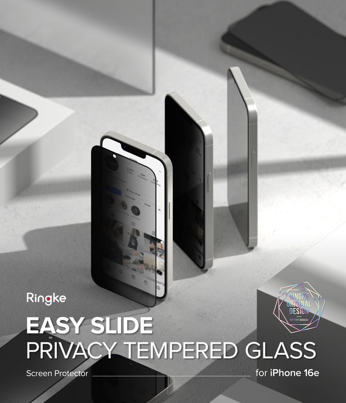 Privacy Easy Slide Premium Tempered Glass (2 Pack) Screen Protector for iPhone 16e