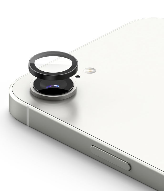 Camera Lens Protectors with Aluminium Alloy Frames for iPhone 16e (2 Pack) - Black