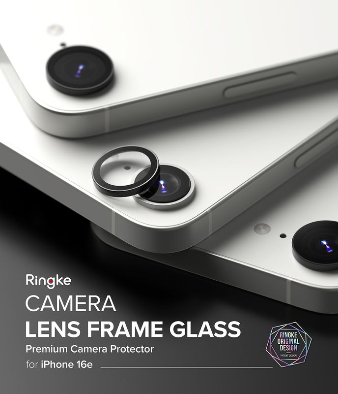 Camera Lens Protectors with Aluminium Alloy Frames for iPhone 16e (2 Pack) - Black