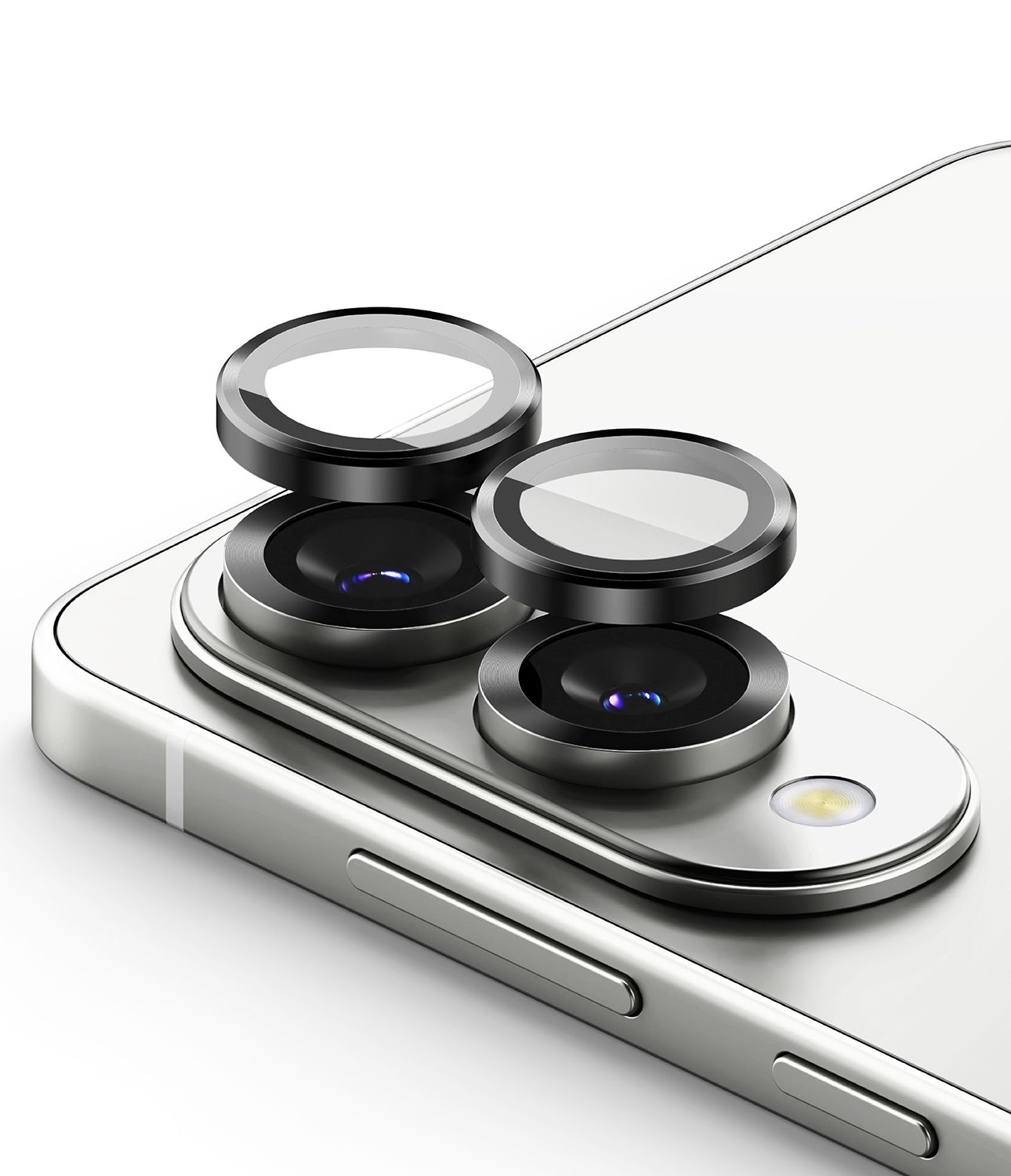 Camera Lens Protectors with Aluminium Alloy Frames for Galaxy S25 Edge - Black