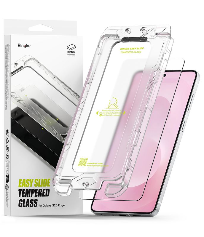 Easy Slide Premium Tempered Glass (2 Pack) Screen Protector for Galaxy S25 Edge