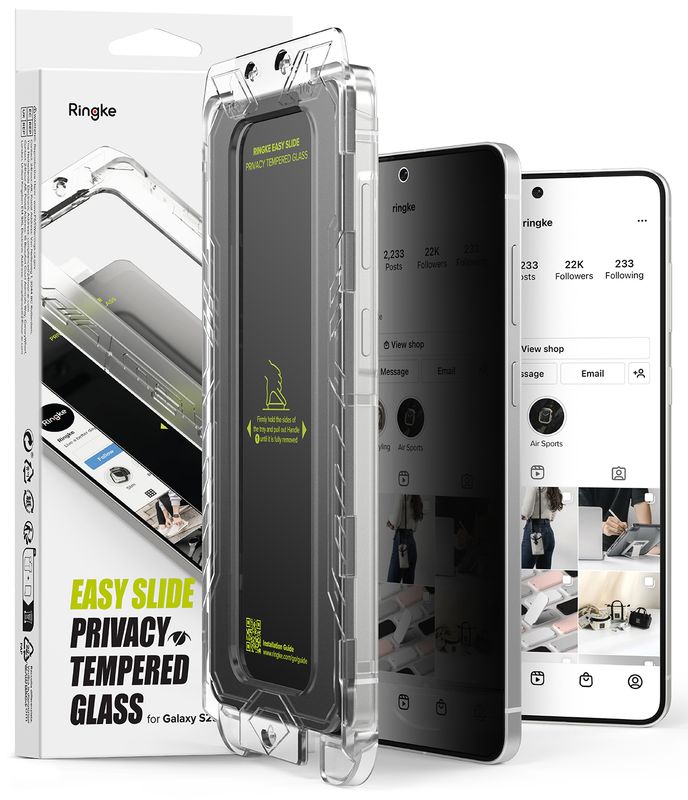 Privacy Easy Slide Premium Tempered Glass (2 Pack) Screen Protector for Galaxy S25 Edge