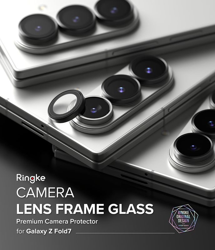 Camera Lens Protectors with Aluminium Alloy Frames for Galaxy Z Fold7 (Set) - Black - 2 Pack