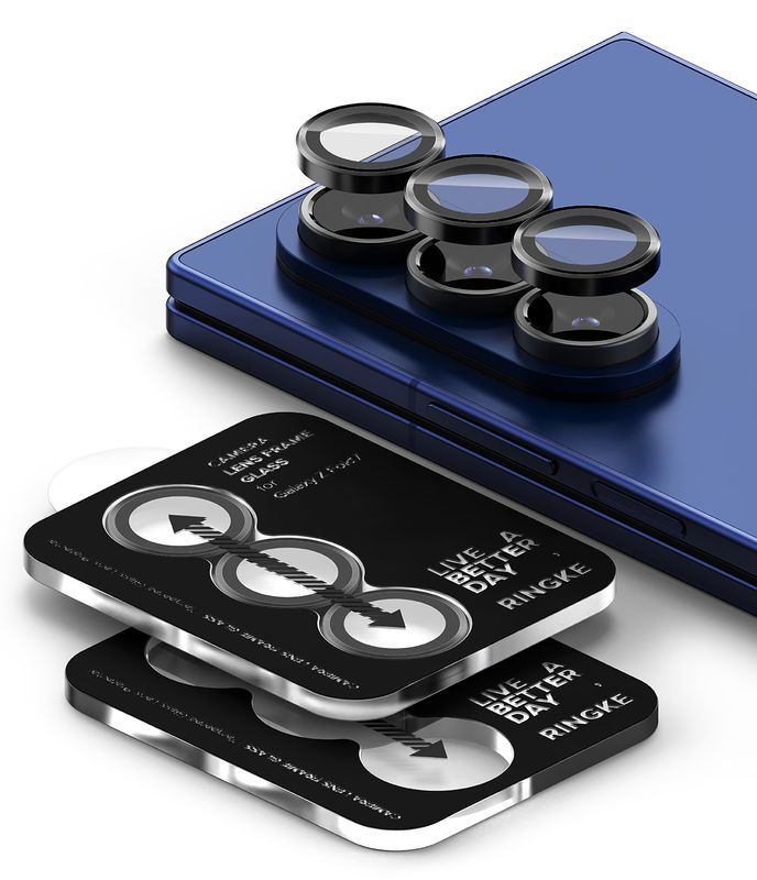 Camera Lens Protectors with Aluminium Alloy Frames for Galaxy Z Fold7 (Set) - Black - 2 Pack