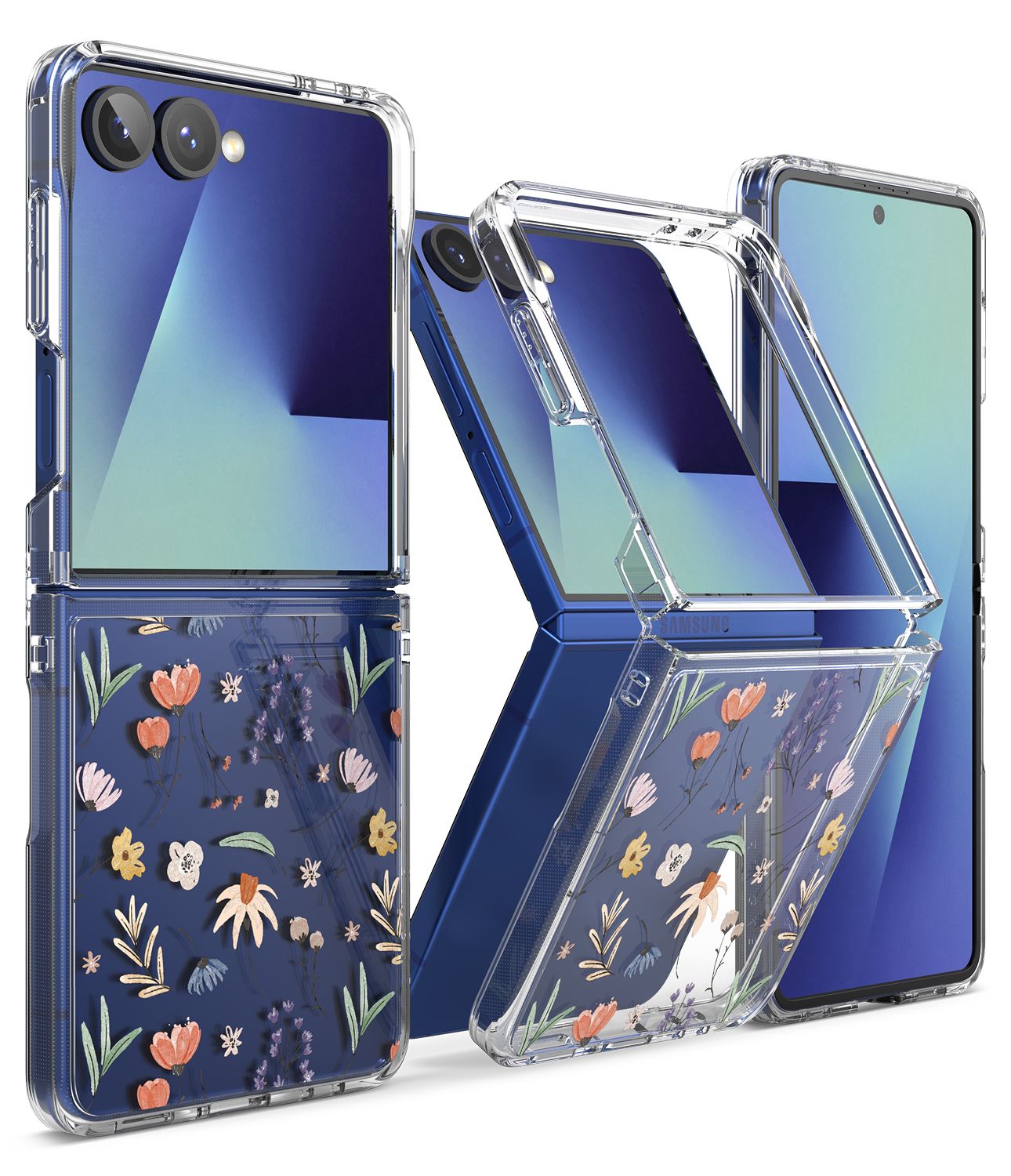 Fusion for Galaxy Z Flip7 Military-Grade Slim Protective Case - Dry Flowers