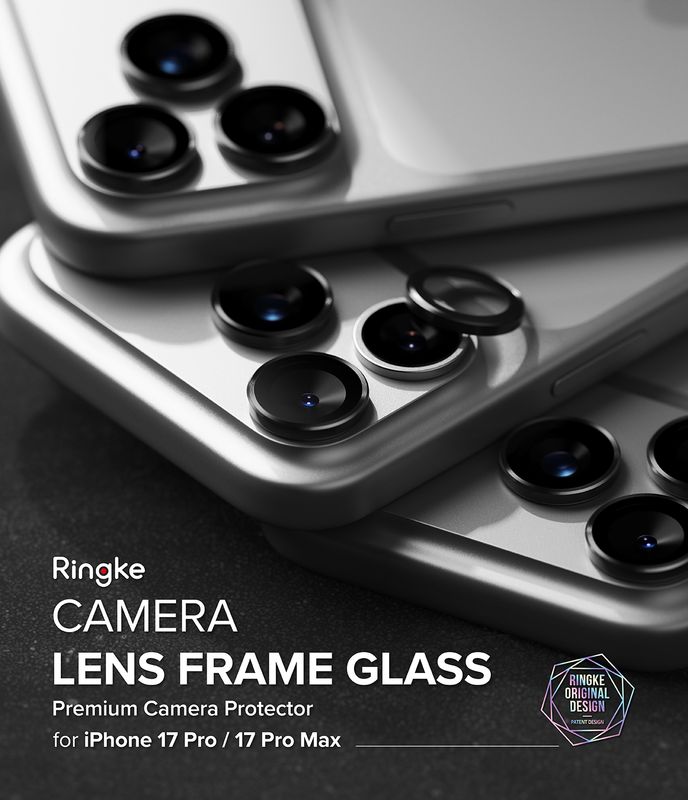 Camera Lens Protectors with Aluminium Alloy Frames for iPhone 17 Pro Max / iPhone 17 Pro (2x Set) - Black