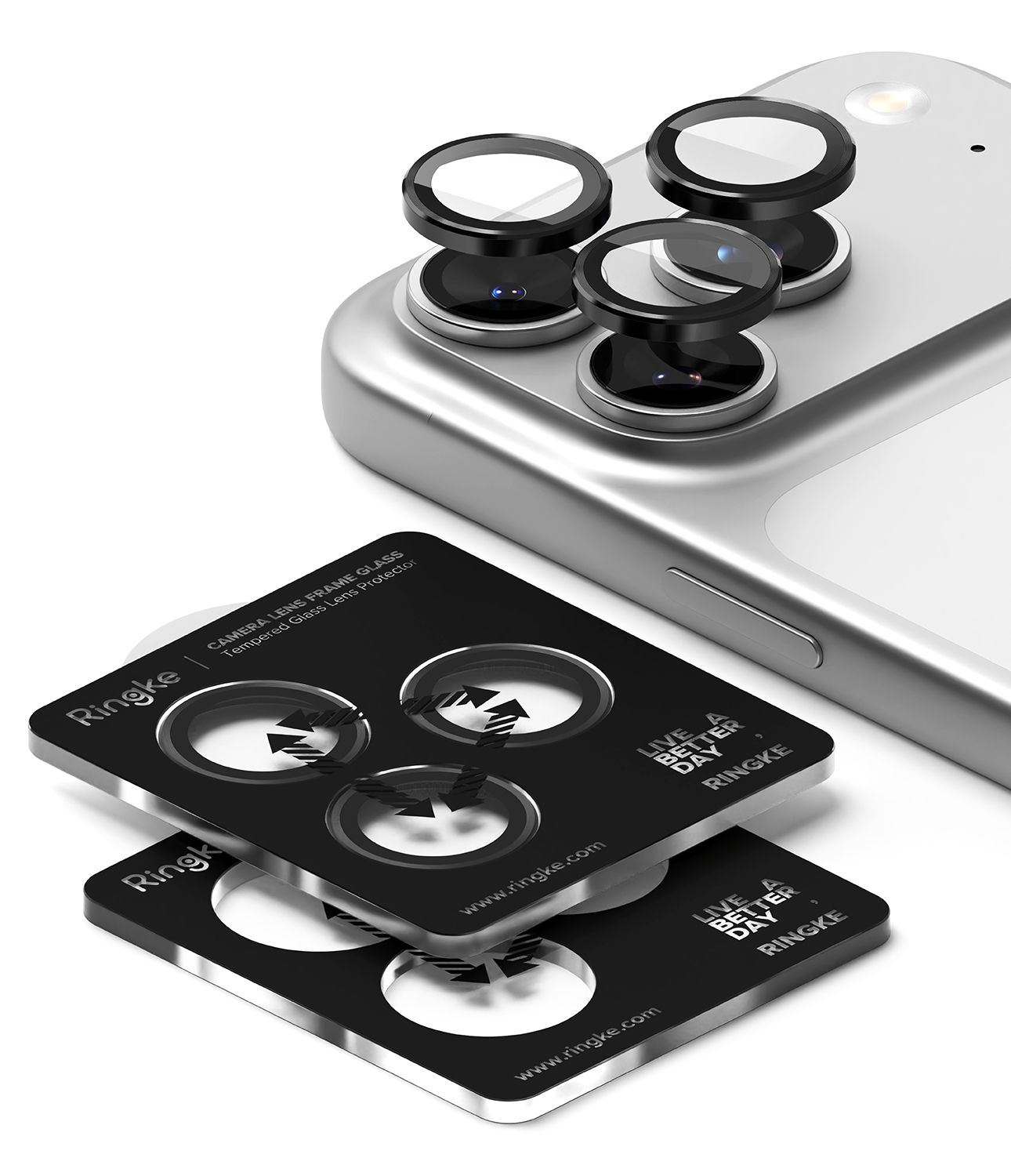 Camera Lens Protectors with Aluminium Alloy Frames for iPhone 17 Pro Max / iPhone 17 Pro (2x Set) - Black