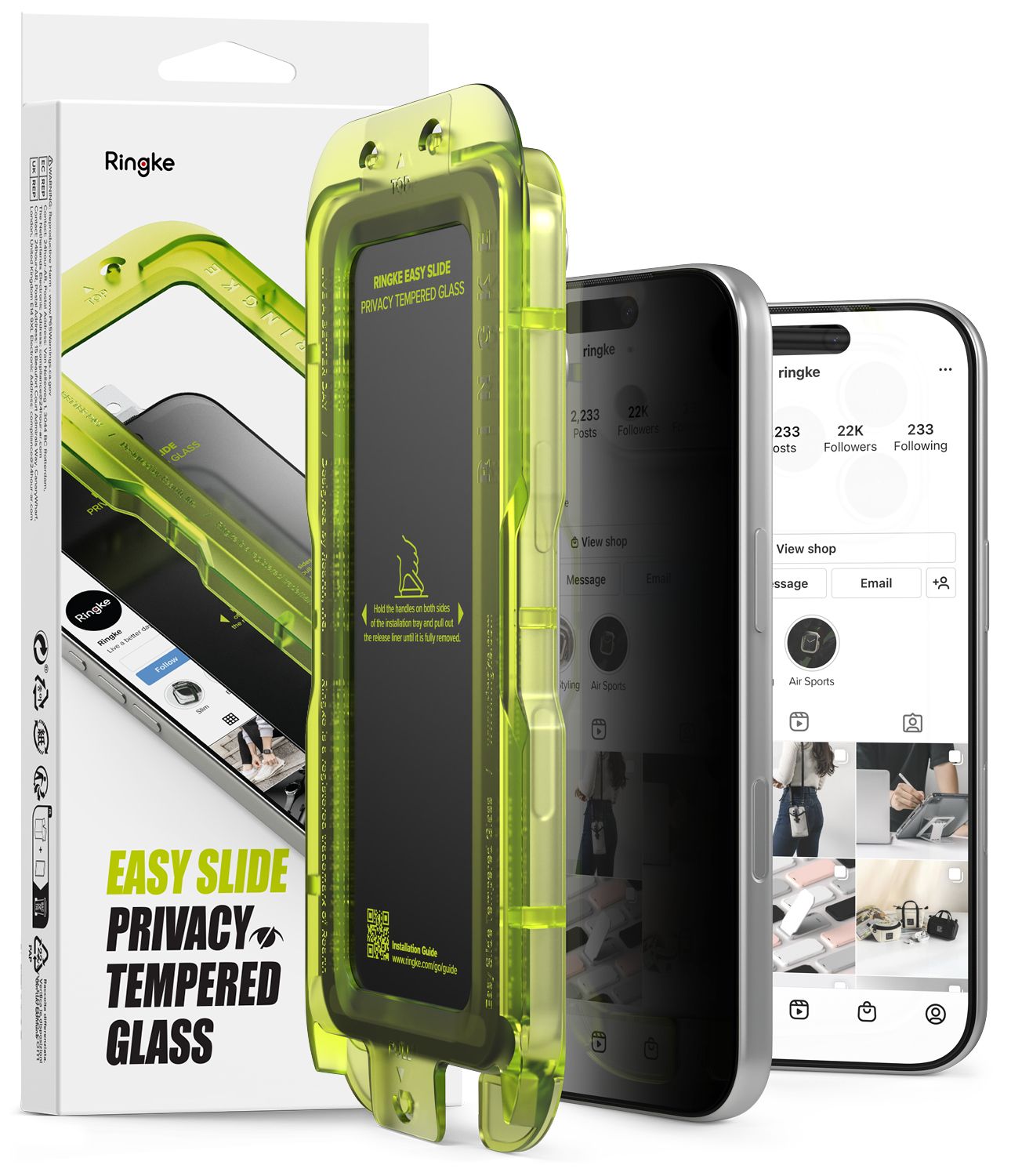 Privacy Easy Slide Premium Tempered Glass (2 Pack) Screen Protector for iPhone 17 Pro