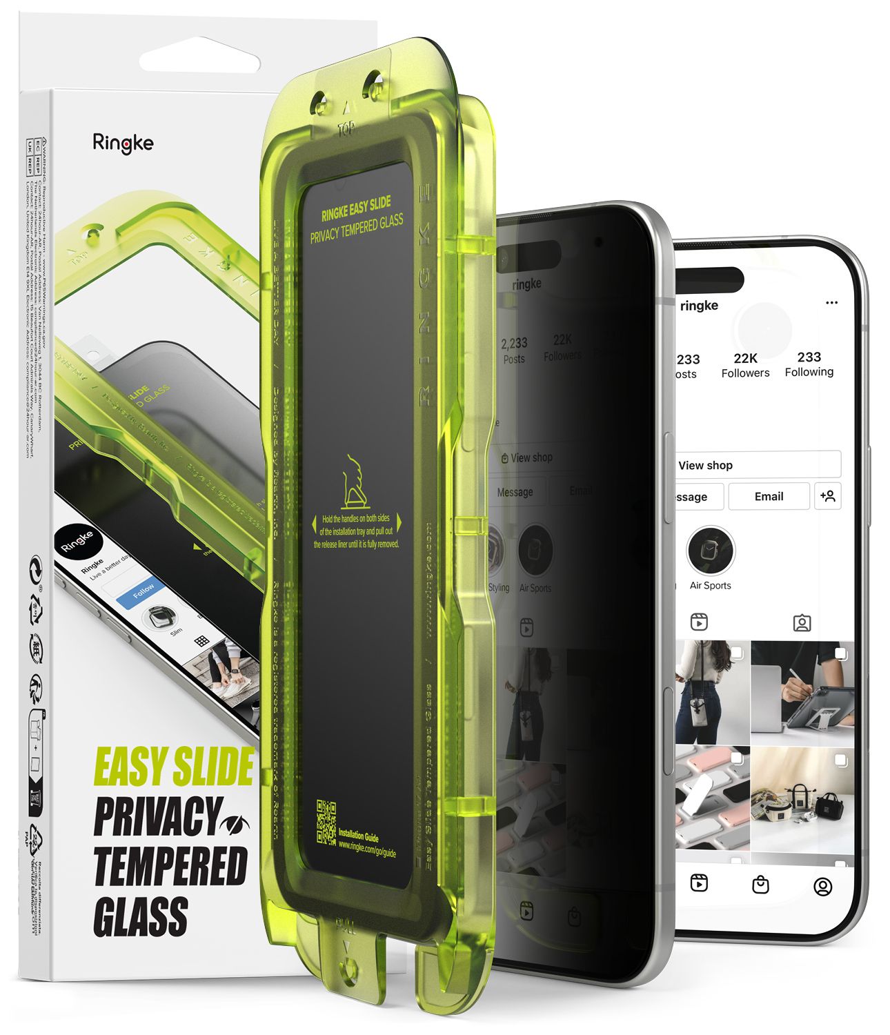 Privacy Easy Slide Premium Tempered Glass (2 Pack) Screen Protector for iPhone 17 Air