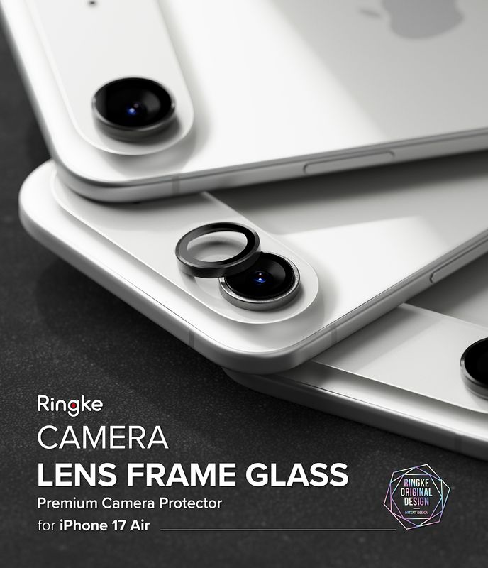 Camera Lens Protectors with Aluminium Alloy Frames for iPhone 17 Air (2x Set) - Black