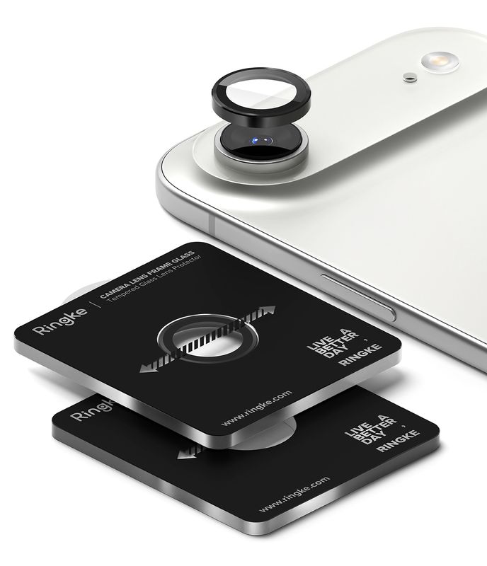 Camera Lens Protectors with Aluminium Alloy Frames for iPhone 17 Air (2x Set) - Black