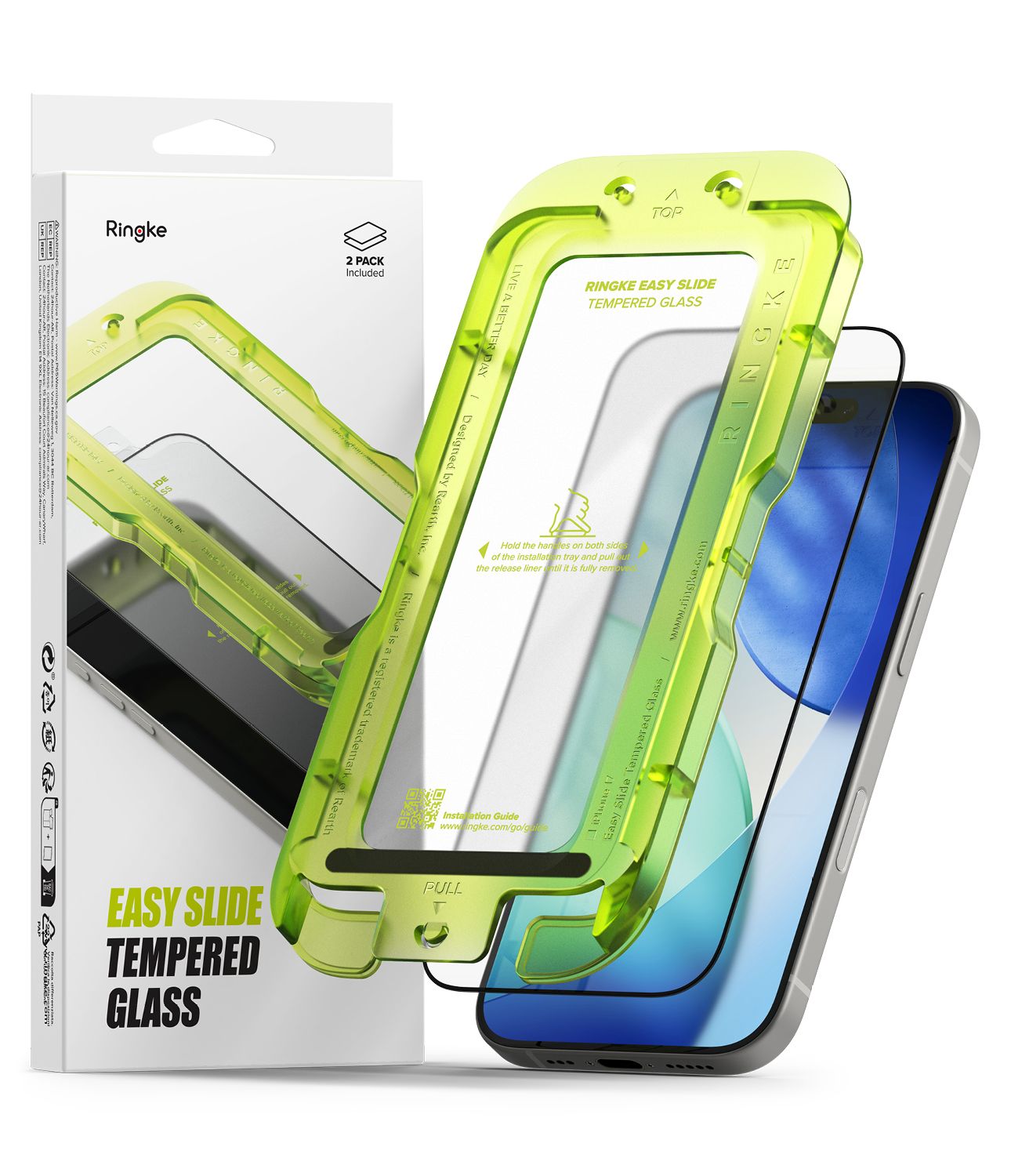 Easy Slide Premium Tempered Glass (2 Pack) Screen Protector for iPhone 17