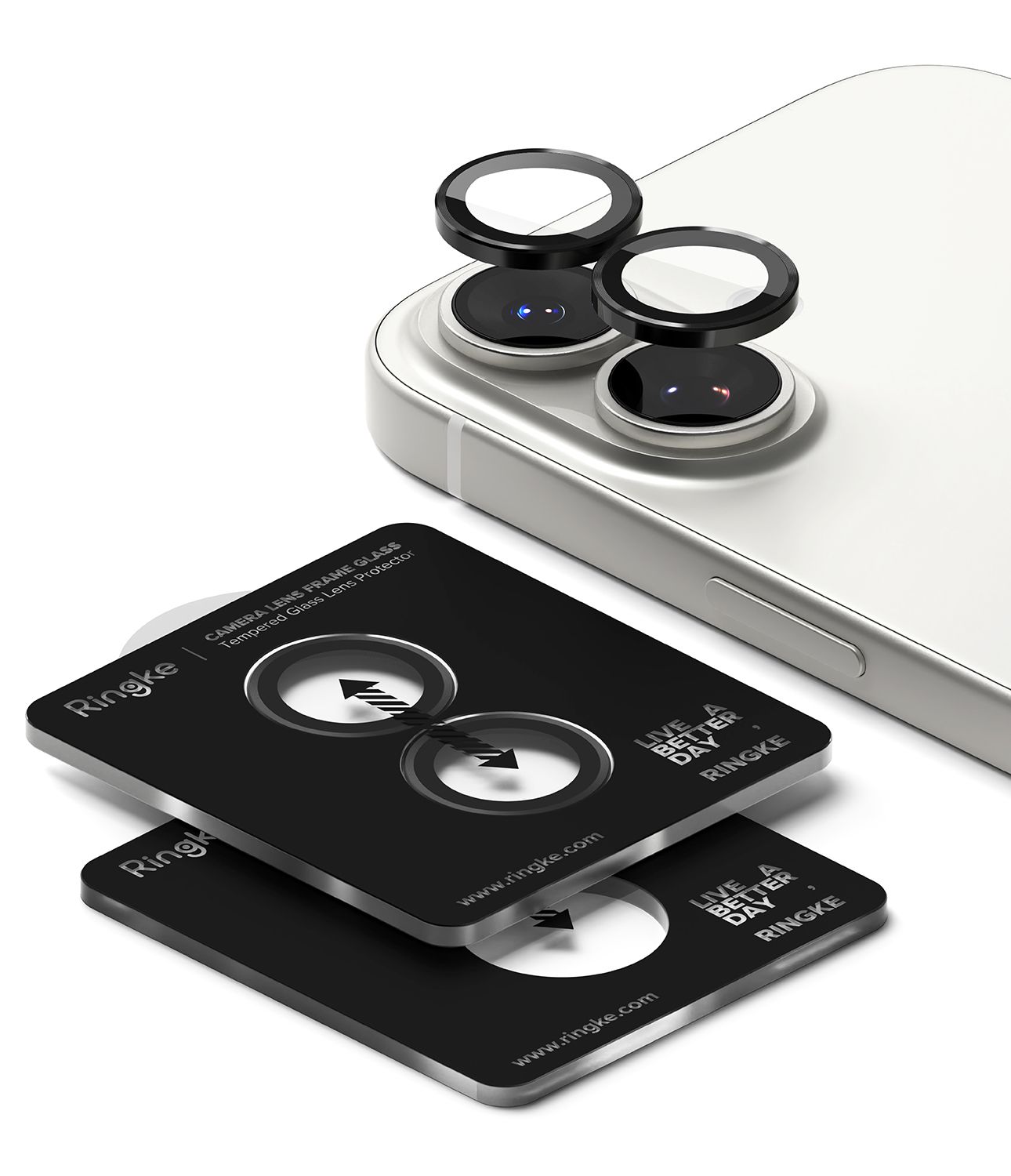 Camera Lens Protectors with Aluminium Alloy Frames for iPhone 17 (2x Set) - Black