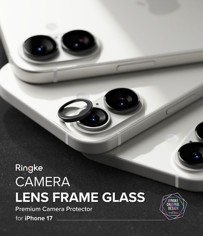 Camera Lens Protectors with Aluminium Alloy Frames for iPhone 17 (2x Set) - Black