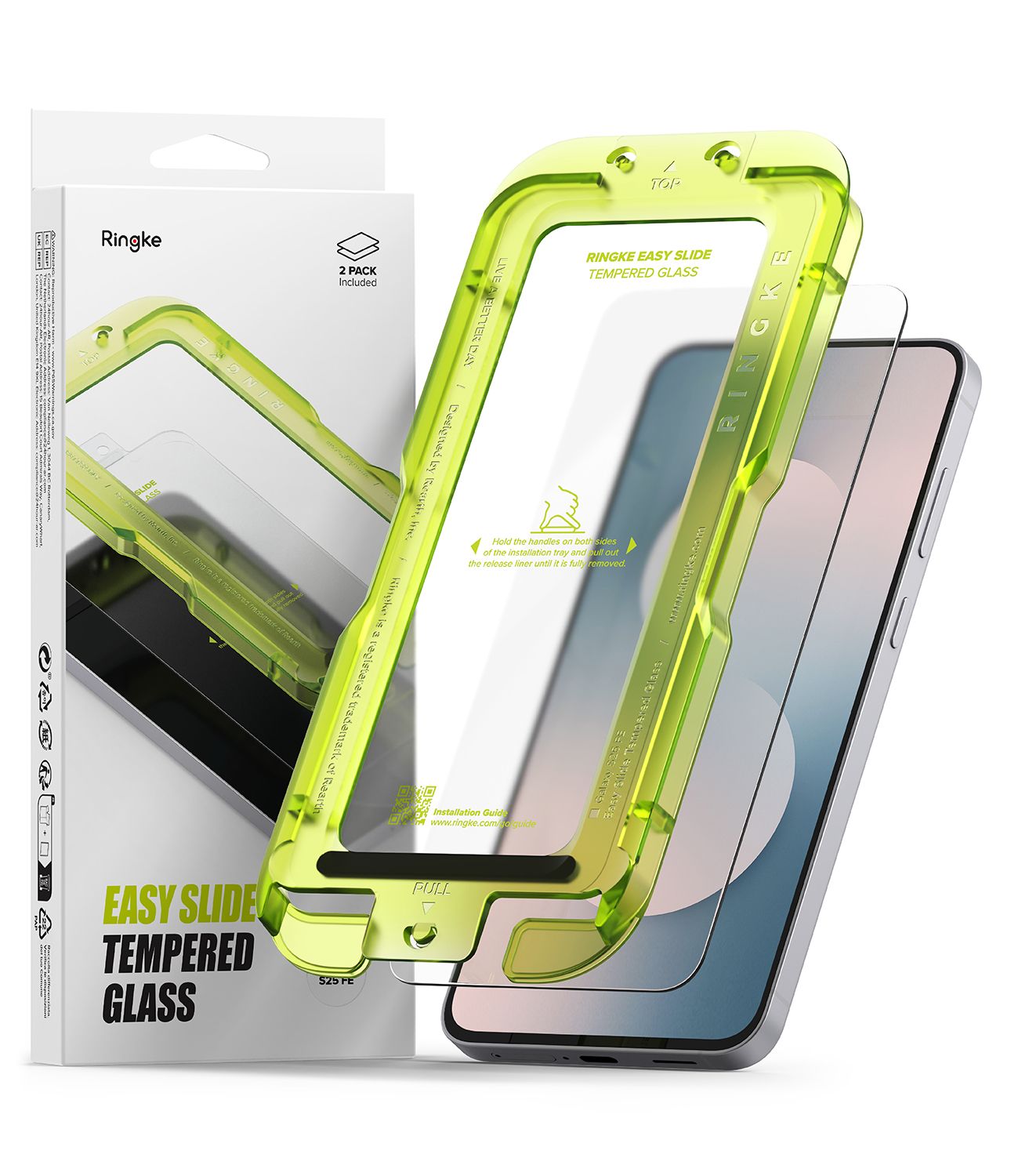 Easy Slide Premium Tempered Glass (2 Pack) Screen Protector for Galaxy S25 FE