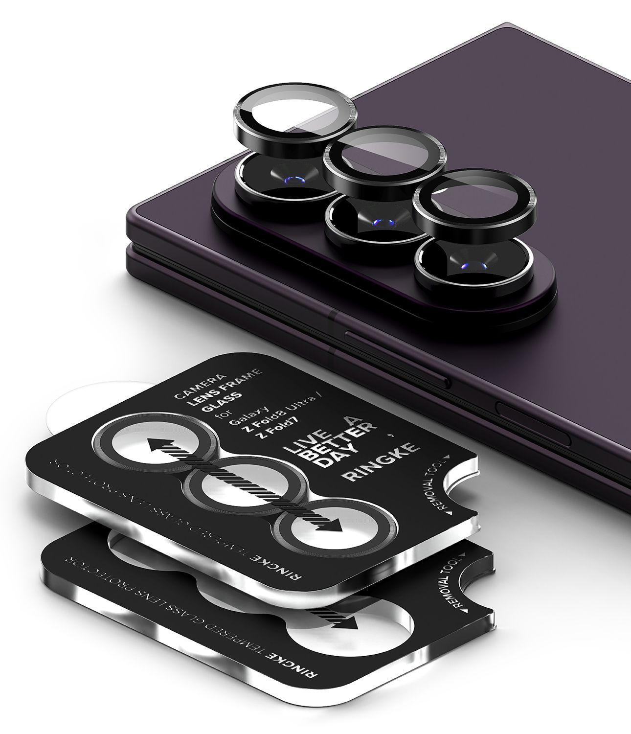 Camera Lens Protectors with Aluminium Alloy Frames for Galaxy Z Fold8 Ultra / Galaxy Z Fold7 (Set) - Black - 2 Pack Camera Lens Protectors with Aluminium Alloy Frames for Galaxy Z Fold8 Ultra / Galaxy Z Fold7 (Set) - Black - 2 Pack