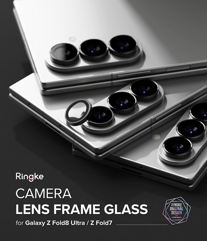 Camera Lens Protectors with Aluminium Alloy Frames for Galaxy Z Fold8 Ultra / Galaxy Z Fold7 (Set) - Black - 2 Pack