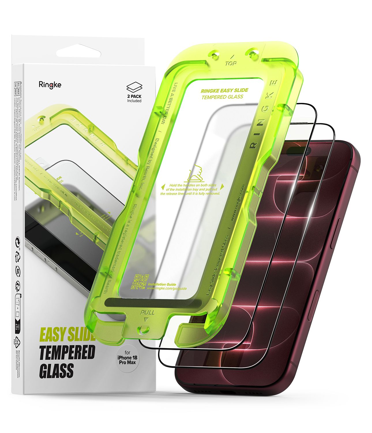 Easy Slide Premium Tempered Glass (2 Pack) Screen Protector for iPhone 18 Pro Max / iPhone 17 Pro Max Easy Slide Premium Tempered Glass (2 Pack) Screen Protector for iPhone 18 Pro Max / iPhone 17 Pro Max