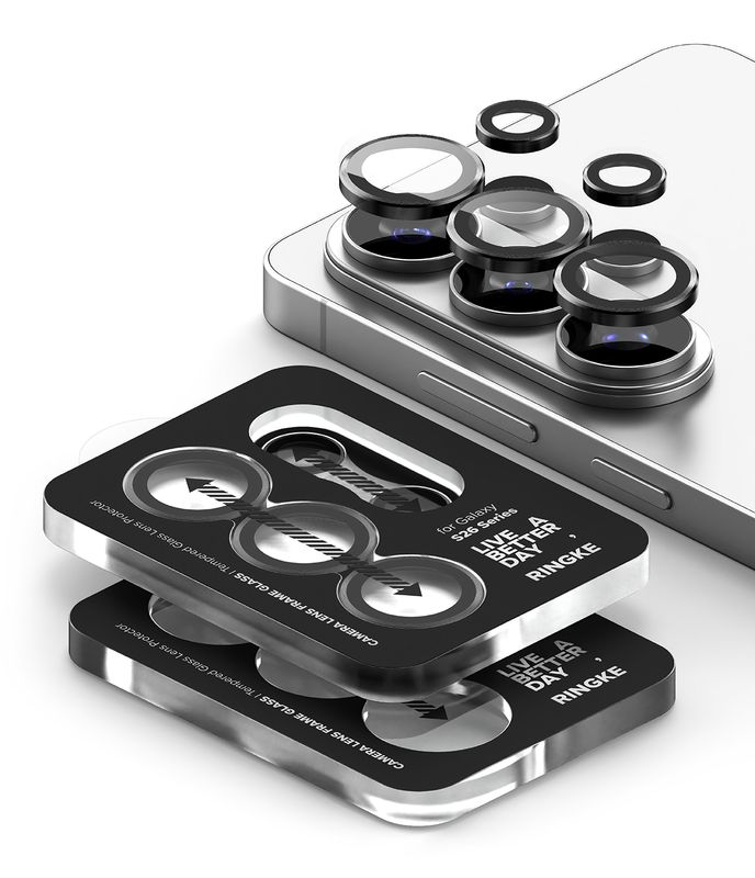 Camera Lens Protectors with Aluminium Alloy Frames for Galaxy S26 Ultra (2 Sets) - Black