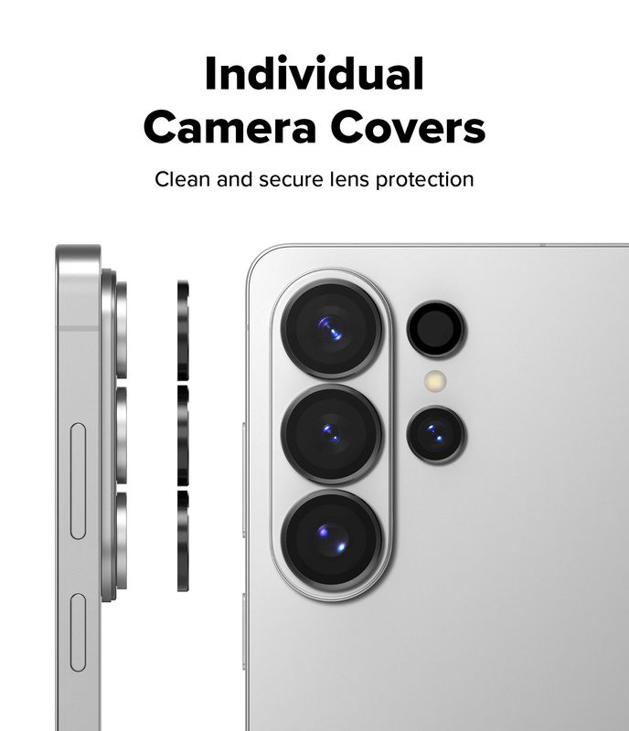 Camera Lens Protectors with Aluminium Alloy Frames for Galaxy S26 Ultra (2 Sets) - Black
