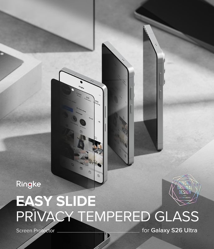 Privacy Easy Slide Premium Tempered Glass (2 Pack) Screen Protector for Galaxy S26 Ultra