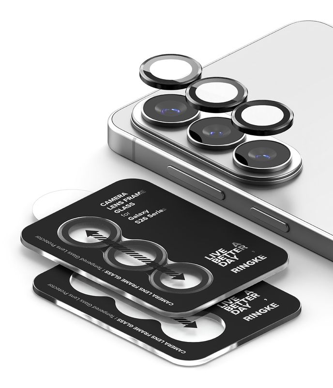 Camera Lens Protectors with Aluminium Alloy Frames for Galaxy S26 Plus / S26 (2 Sets) - Black Camera Lens Protectors with Aluminium Alloy Frames for Galaxy S26 Plus / S26 (2 Sets) - Black