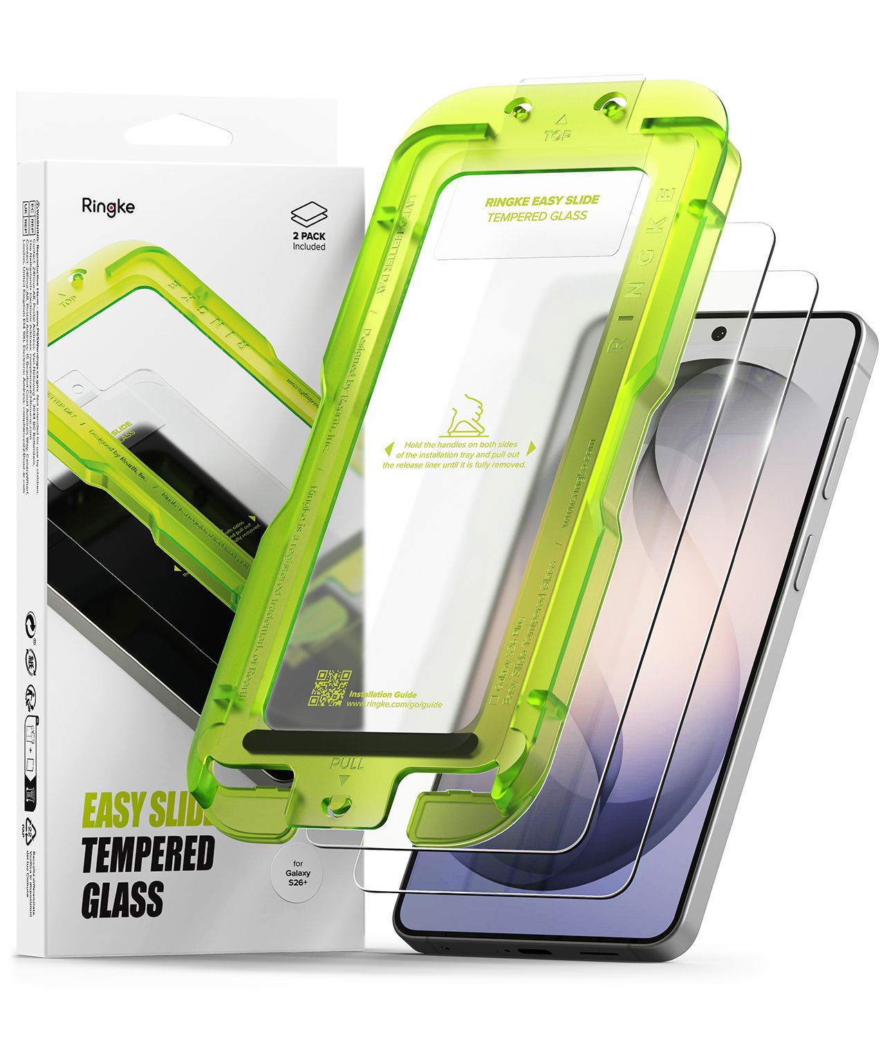 Easy Slide Premium Tempered Glass (2 Pack) Screen Protector for Galaxy S26 Plus Easy Slide Premium Tempered Glass (2 Pack) Screen Protector for Galaxy S26 Plus