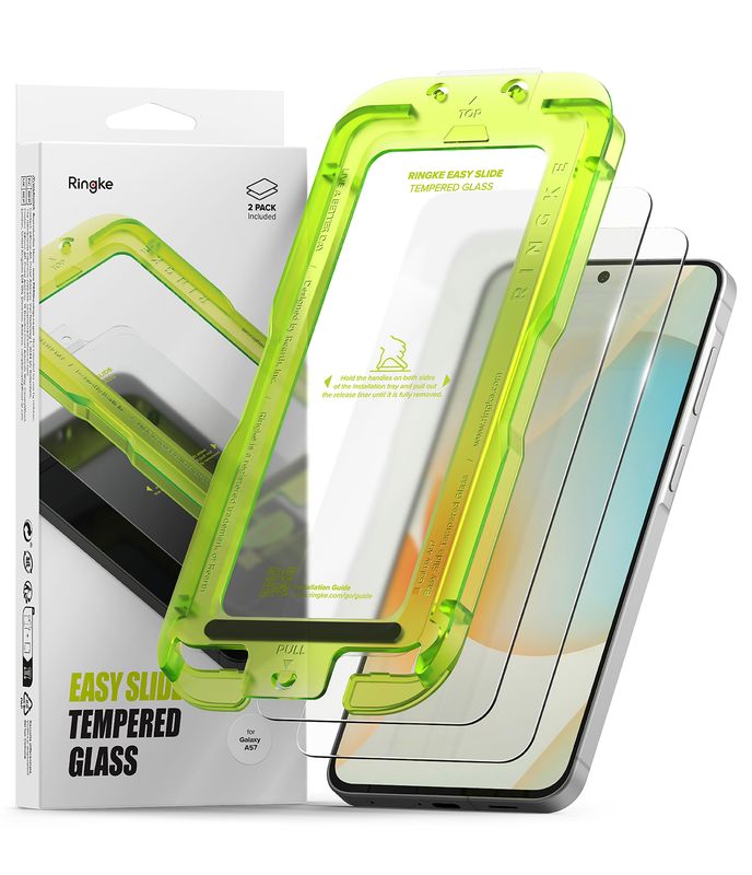 Easy Slide Premium Tempered Glass (2 Pack) Screen Protector for Galaxy A57 Easy Slide Premium Tempered Glass (2 Pack) Screen Protector for Galaxy A57