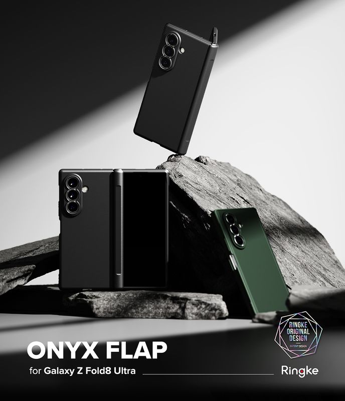 Onyx Flap for Galaxy Z Fold8 Ultra Military-Grade Slim Protective Case - Black