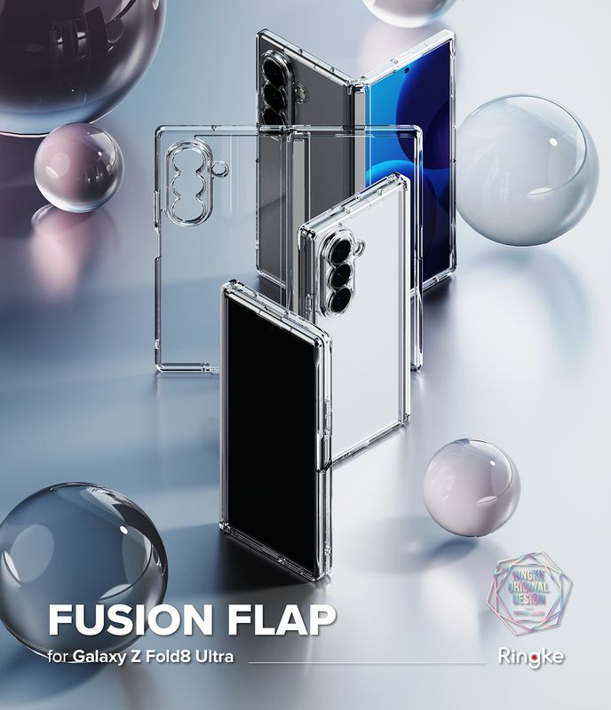Fusion Flap for Galaxy Z Fold8 Ultra Military-Grade Slim Protective Case - Clear